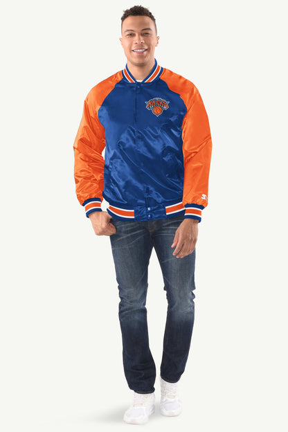 MENS NEW YORK KNICKS INDUCTEE SATIN VARSITY JACKET - Multi