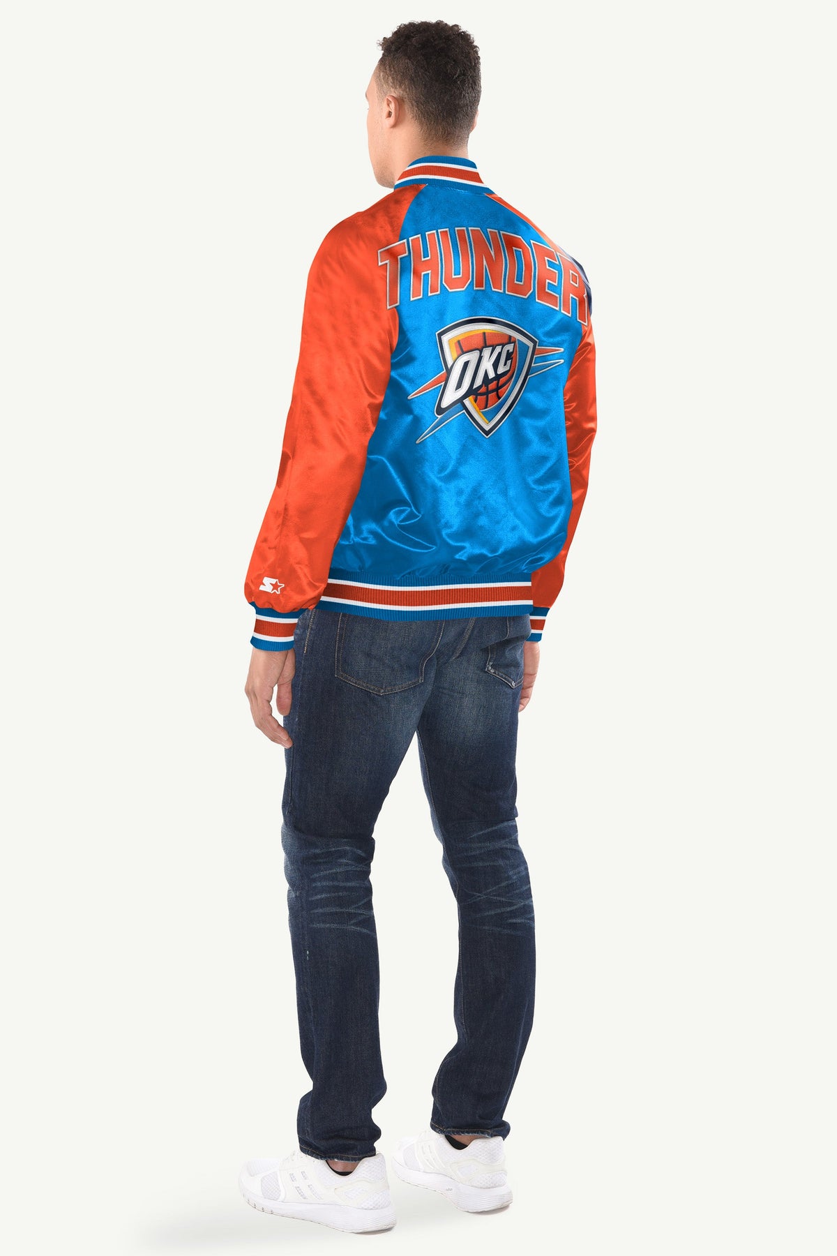 MENS OKLAHOMA CITY THUNDER INDUCTEE SATIN VARSITY JACKET - Multi