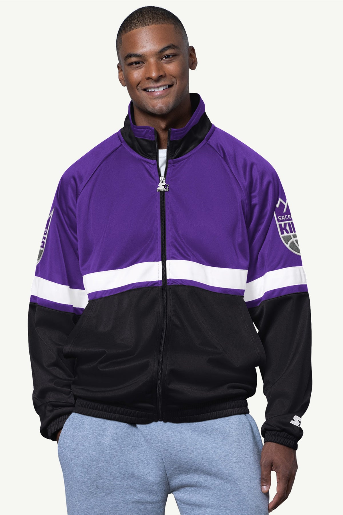 MENS SACRAMENTO KINGS VETERAN TRACK JACKET - Multi
