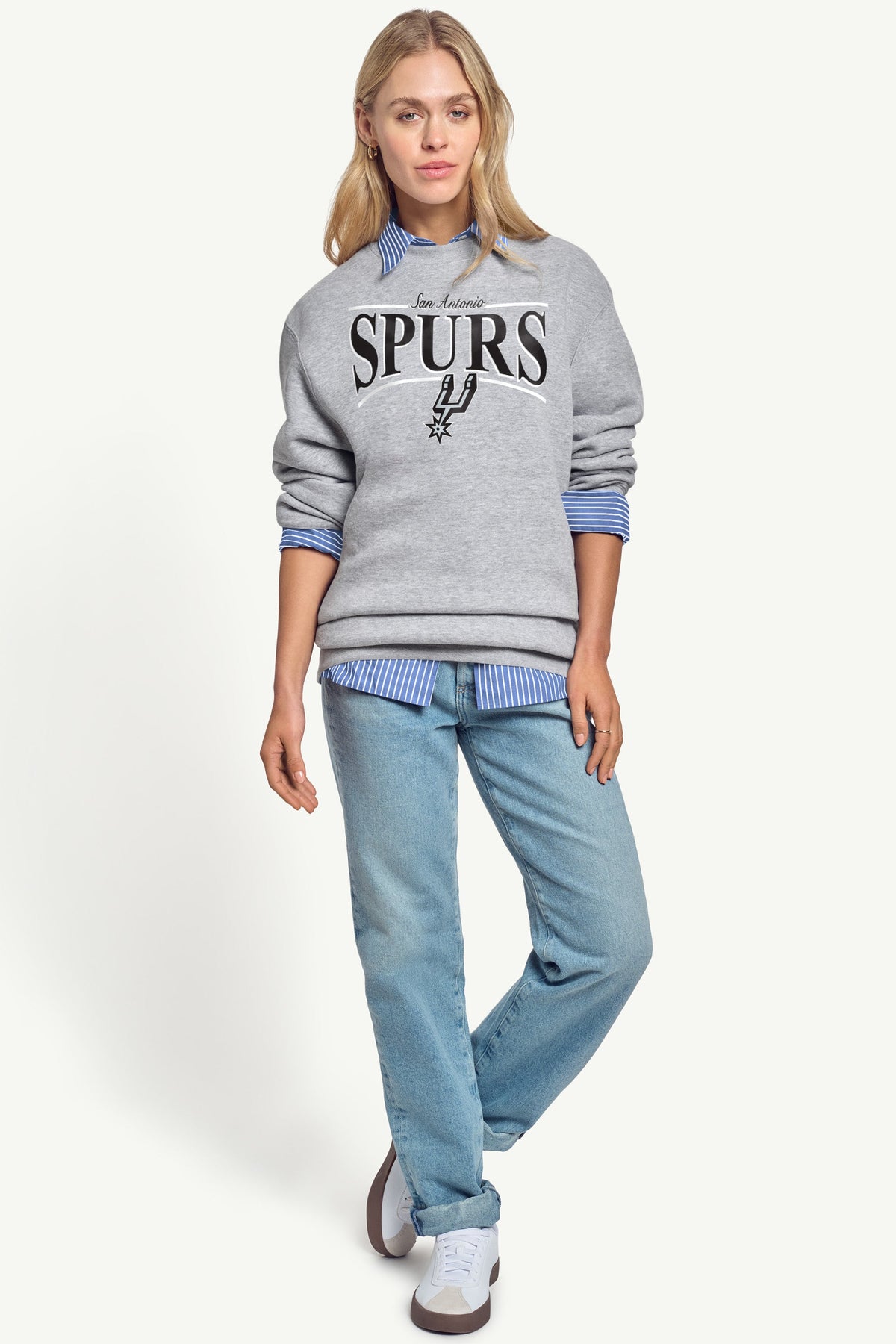WOMENS SAN ANTONIO SPURS ARCH SWEATSHIRT - Grey
