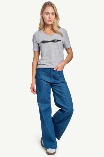 WOMENS SAN ANTONIO TEAM STRIPE T-SHIRT - Grey