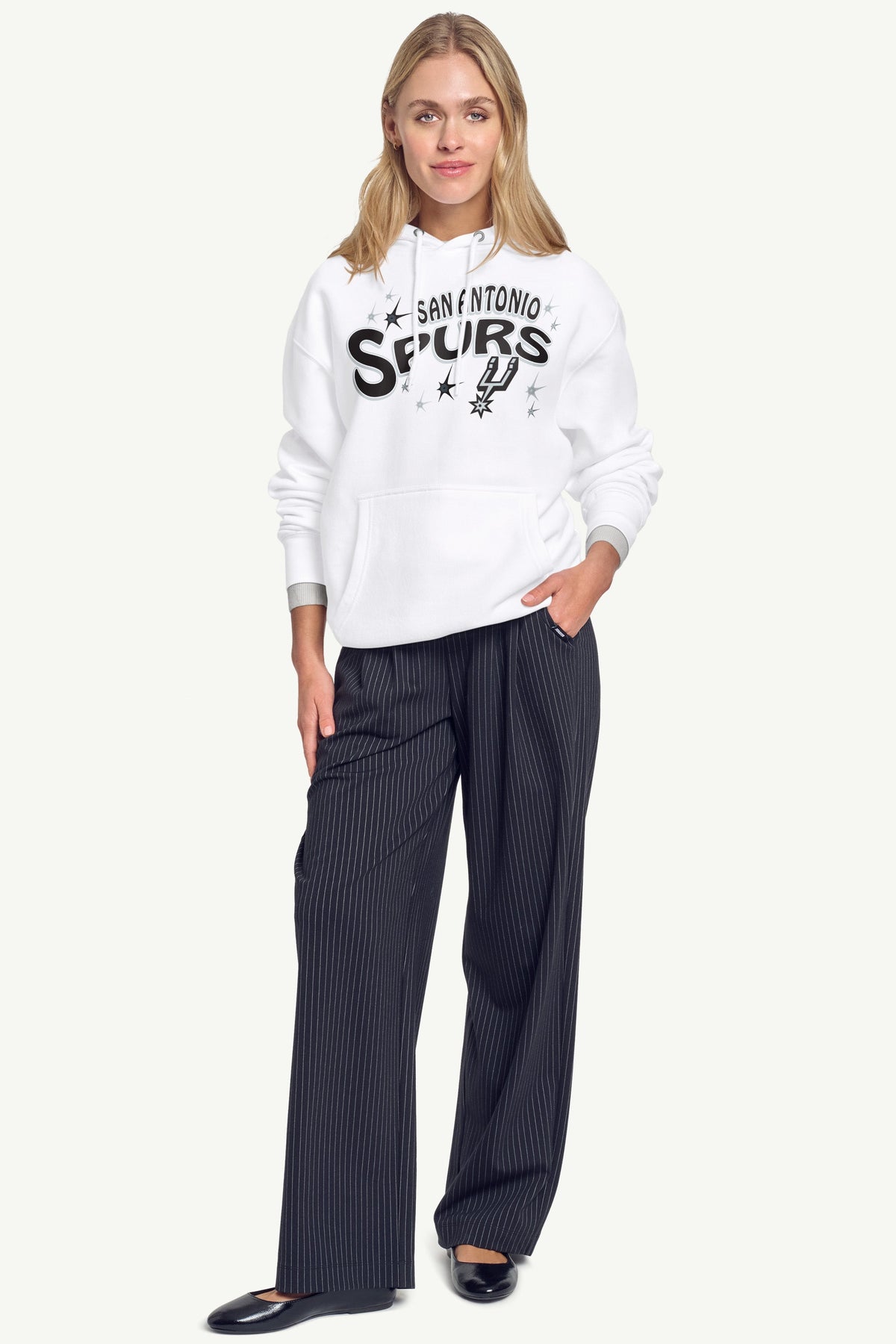 WOMENS SAN ANTONIO SPURS FIREWORKS HOODIE - White