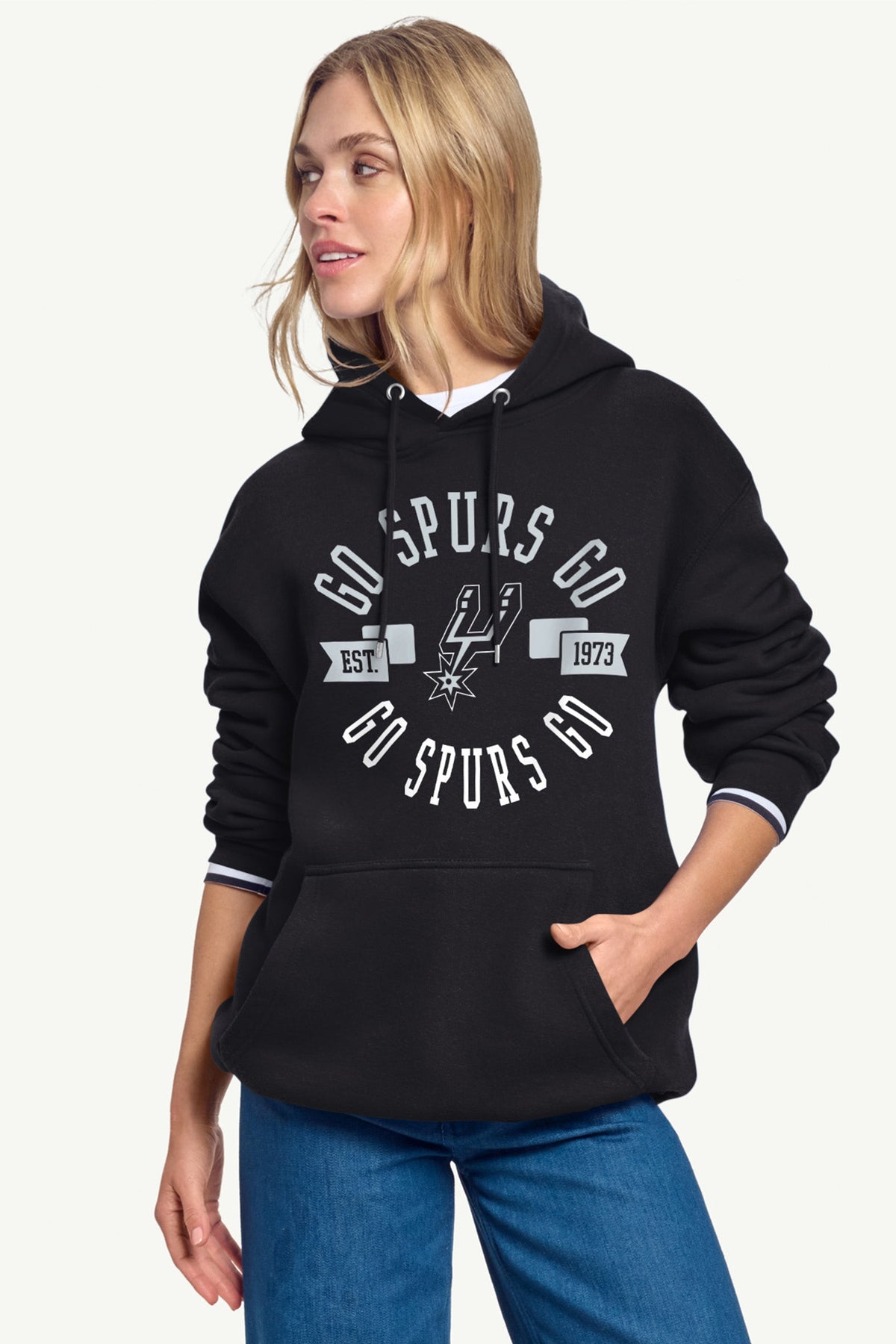WOMENS SAN ANTONIO SPURS GO SPURS GO HOODIE - Black