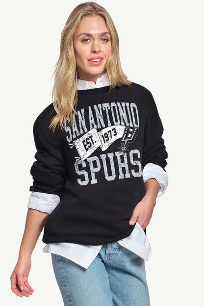WOMENS SAN ANTONIO SPURS PENNANT SWEATSHIRT - Black