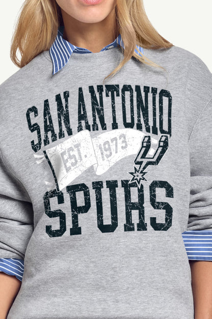 WOMENS SAN ANTONIO SPURS PENNANT SWEATSHIRT - Grey