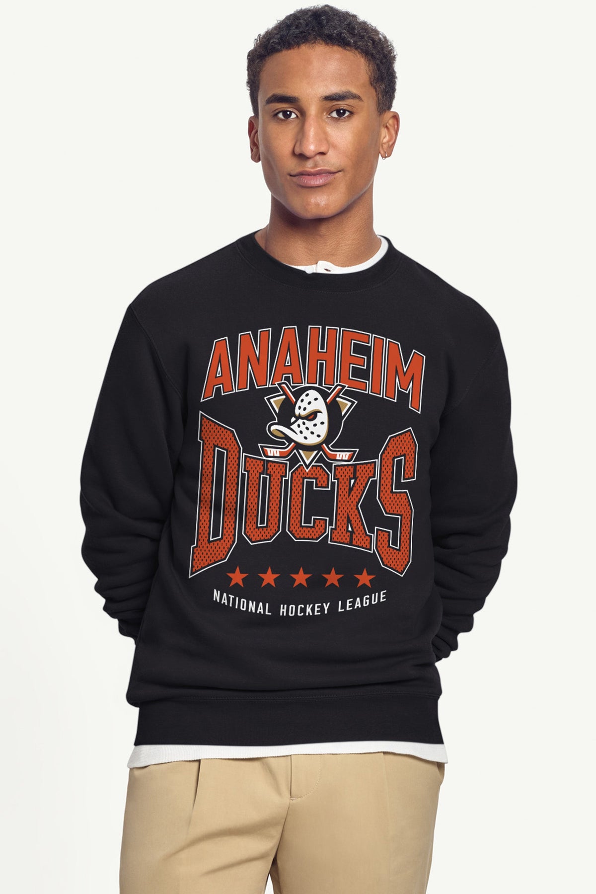 MENS ANAHEIM DUCKS CENTER SQUEEZE SWEATSHIRT - Black