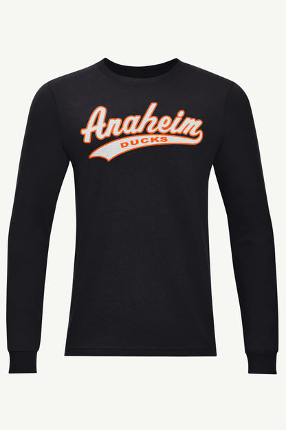 MENS ANAHEIM DUCKS TAILSWEEP LONG SLEEVE T SHIRT - Black