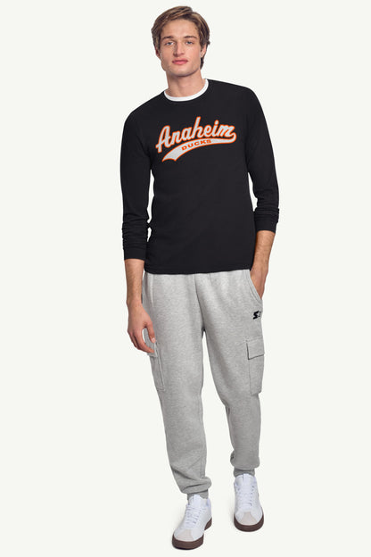 MENS ANAHEIM DUCKS TAILSWEEP LONG SLEEVE T SHIRT - Black