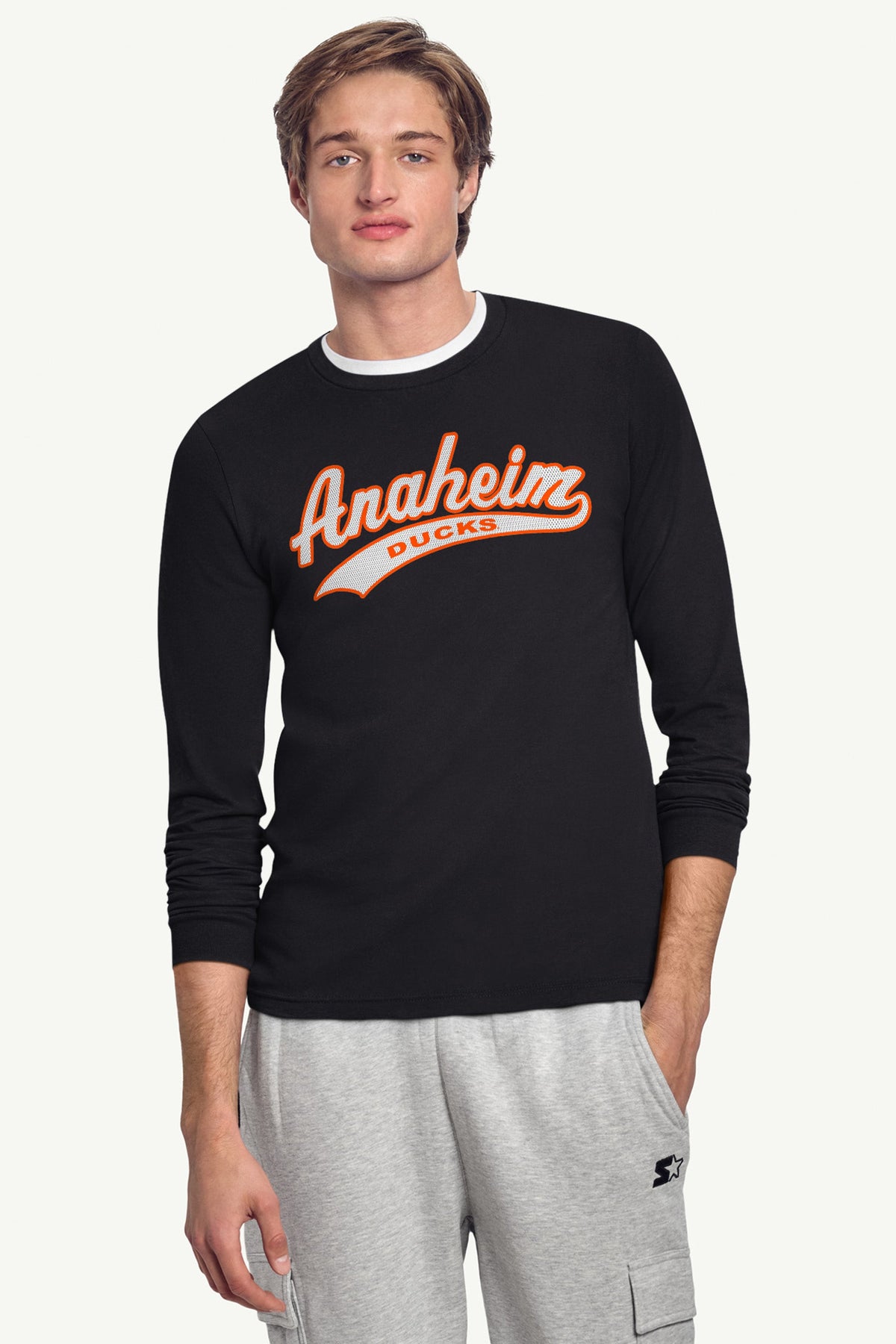 MENS ANAHEIM DUCKS TAILSWEEP LONG SLEEVE T SHIRT - Black