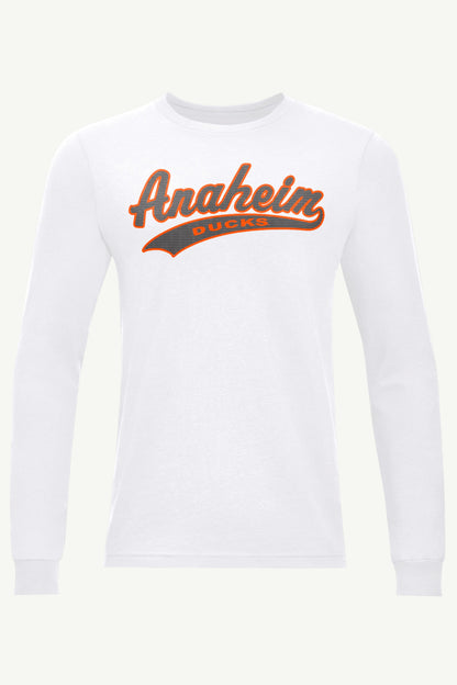 MENS ANAHEIM DUCKS TAILSWEEP LONG SLEEVE T SHIRT - White