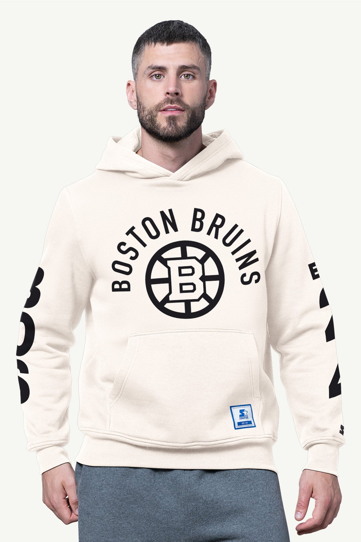 MENS BOSTON BRUINS HANDOFF FLEECE HOODIE - White