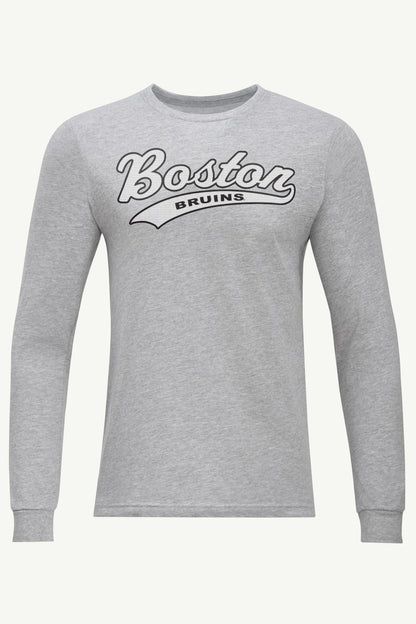 MENS BOSTON BRUINS TAILSWEEP LONG SLEEVE T SHIRT - Heather Grey