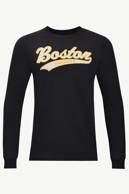 MENS BOSTON BRUINS TAILSWEEP LONG SLEEVE T SHIRT - Black