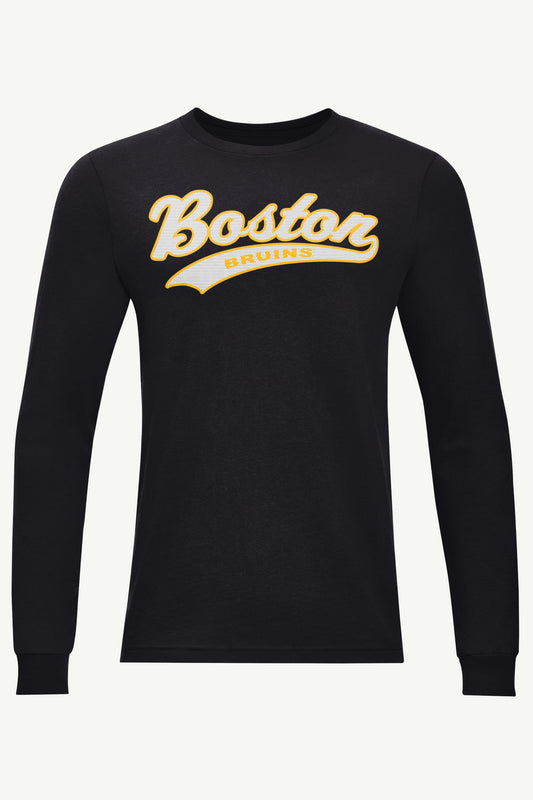 MENS BOSTON BRUINS TAILSWEEP LONG SLEEVE T SHIRT - Black