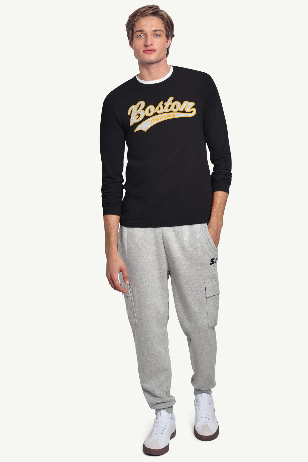 MENS BOSTON BRUINS TAILSWEEP LONG SLEEVE T SHIRT - Black