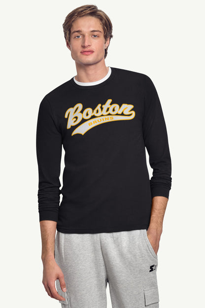 MENS BOSTON BRUINS TAILSWEEP LONG SLEEVE T SHIRT - Black