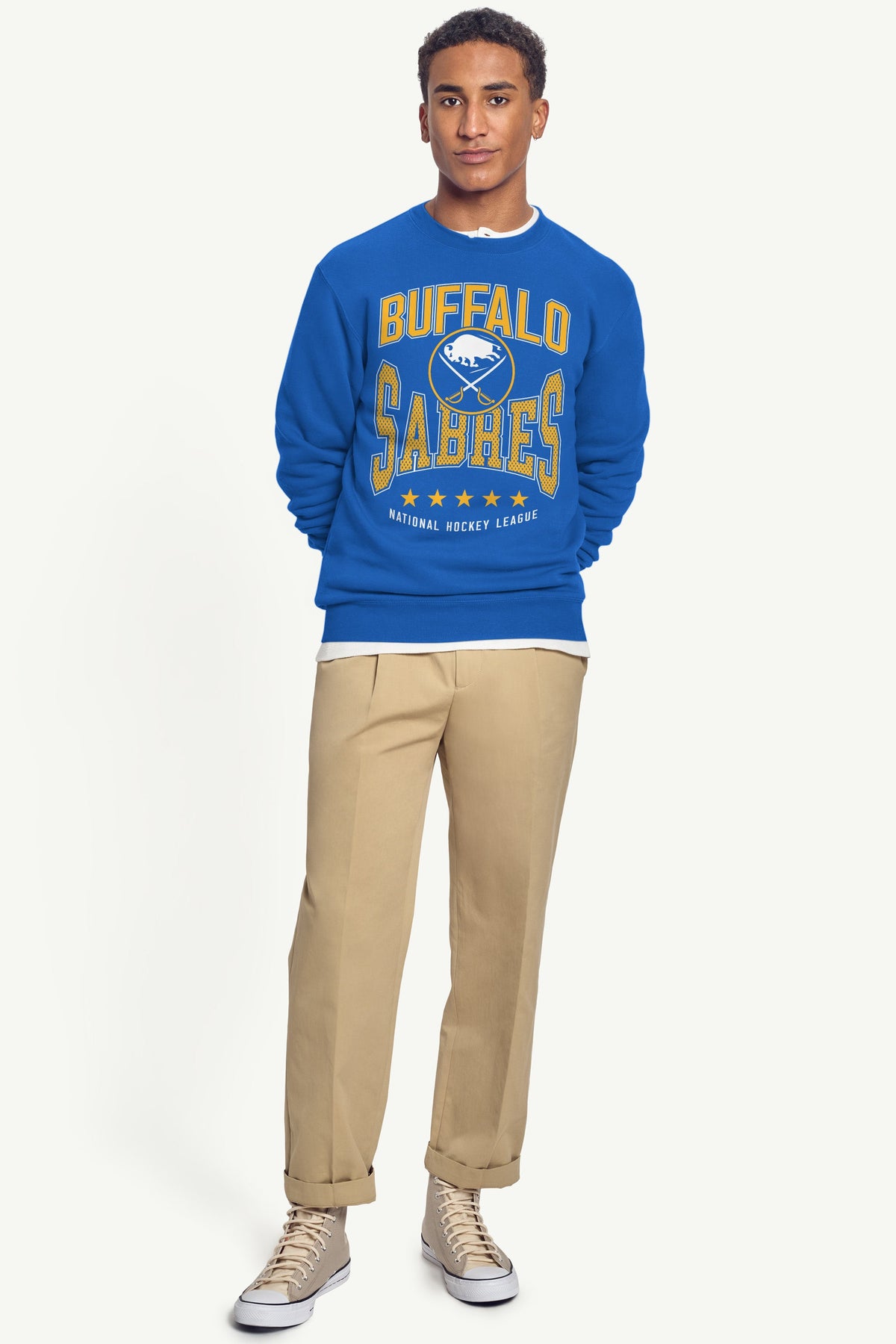 MENS BUFFALO SABRES CENTER SQUEEZE SWEATSHIRT - Royal