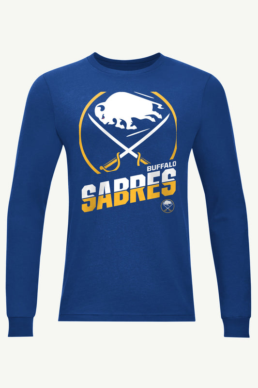MENS BUFFALO SABRES LOGO ZOOM LONG SLEEVE T SHIRT - Royal