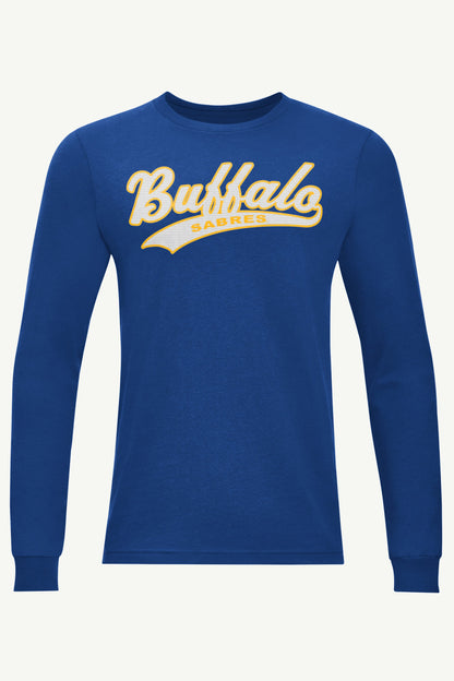 MENS BUFFALO SABRES TAILSWEEP LONG SLEEVE T SHIRT - Royal