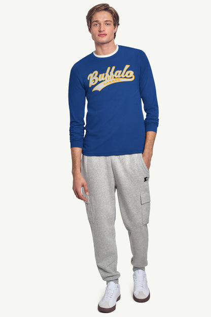 MENS BUFFALO SABRES TAILSWEEP LONG SLEEVE T SHIRT - Royal
