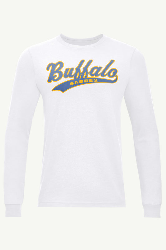 MENS BUFFALO SABRES TAILSWEEP LONG SLEEVE T SHIRT - White
