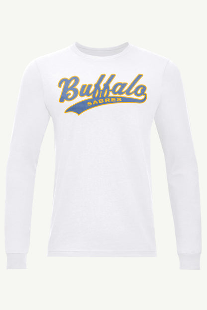 MENS BUFFALO SABRES TAILSWEEP LONG SLEEVE T SHIRT - White