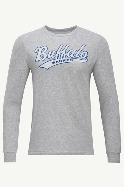 MENS BUFFALO SABRES TAILSWEEP LONG SLEEVE T SHIRT - Heather Grey