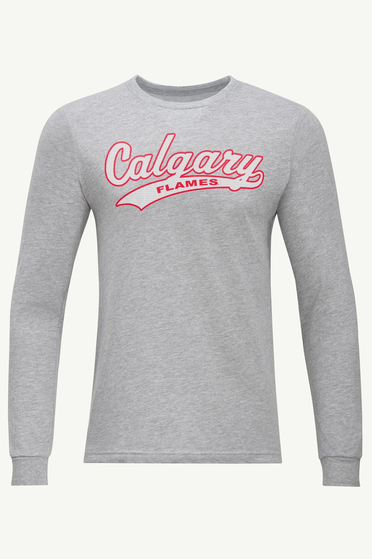 MENS CALGARY FLAMES TAILSWEEP LONG SLEEVE T SHIRT - Heather Grey