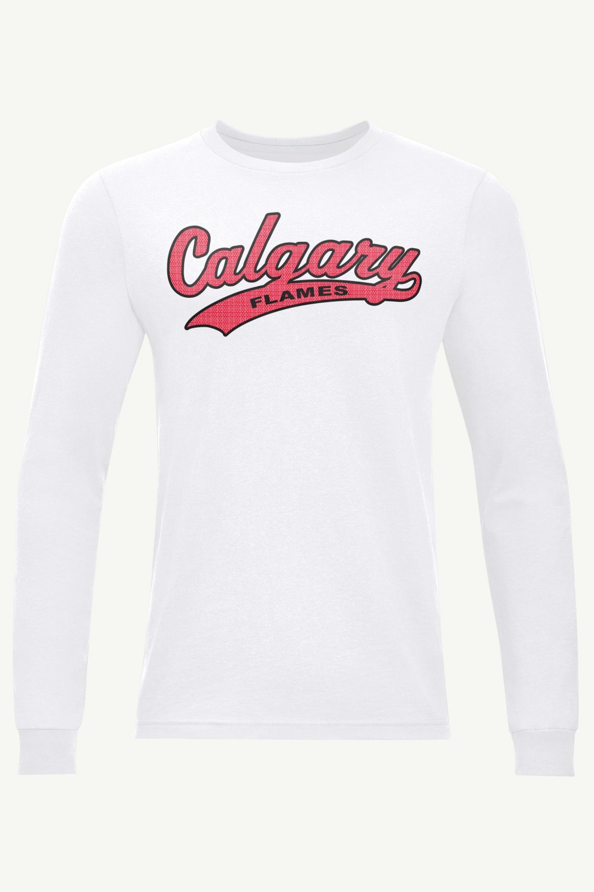 MENS CALGARY FLAMES TAILSWEEP LONG SLEEVE T SHIRT - White