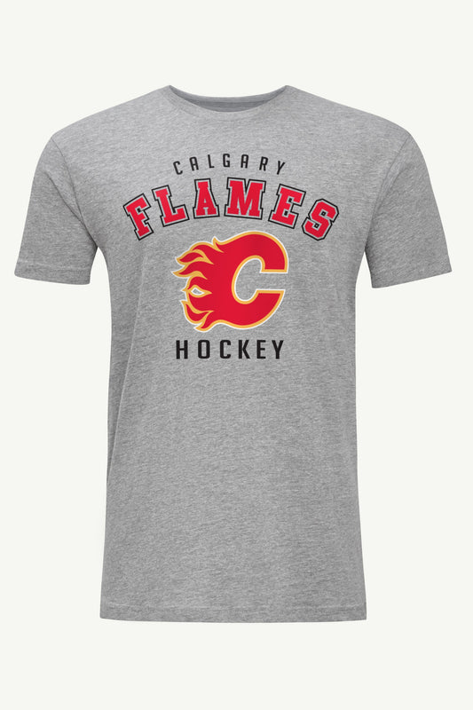 MENS CALGARY FLAMES GRAPHIC T SHIRT - Heather Grey