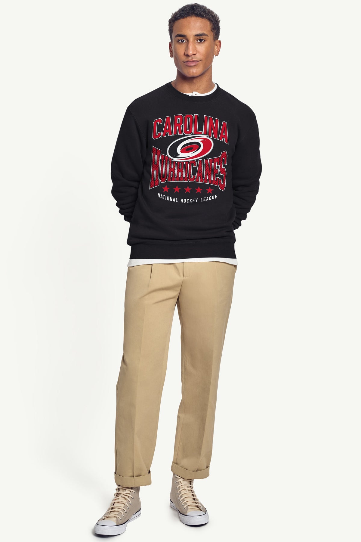 MENS CAROLINA HURRICANES CENTER SQUEEZE SWEATSHIRT - Black