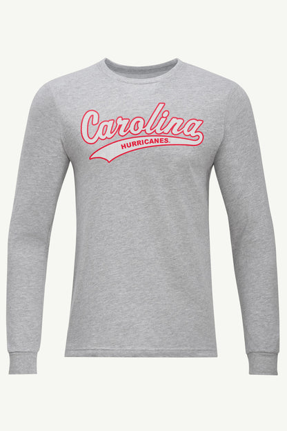 MENS CAROLINA HURRICANES TAILSWEEP LONG SLEEVE T SHIRT - Heather Grey