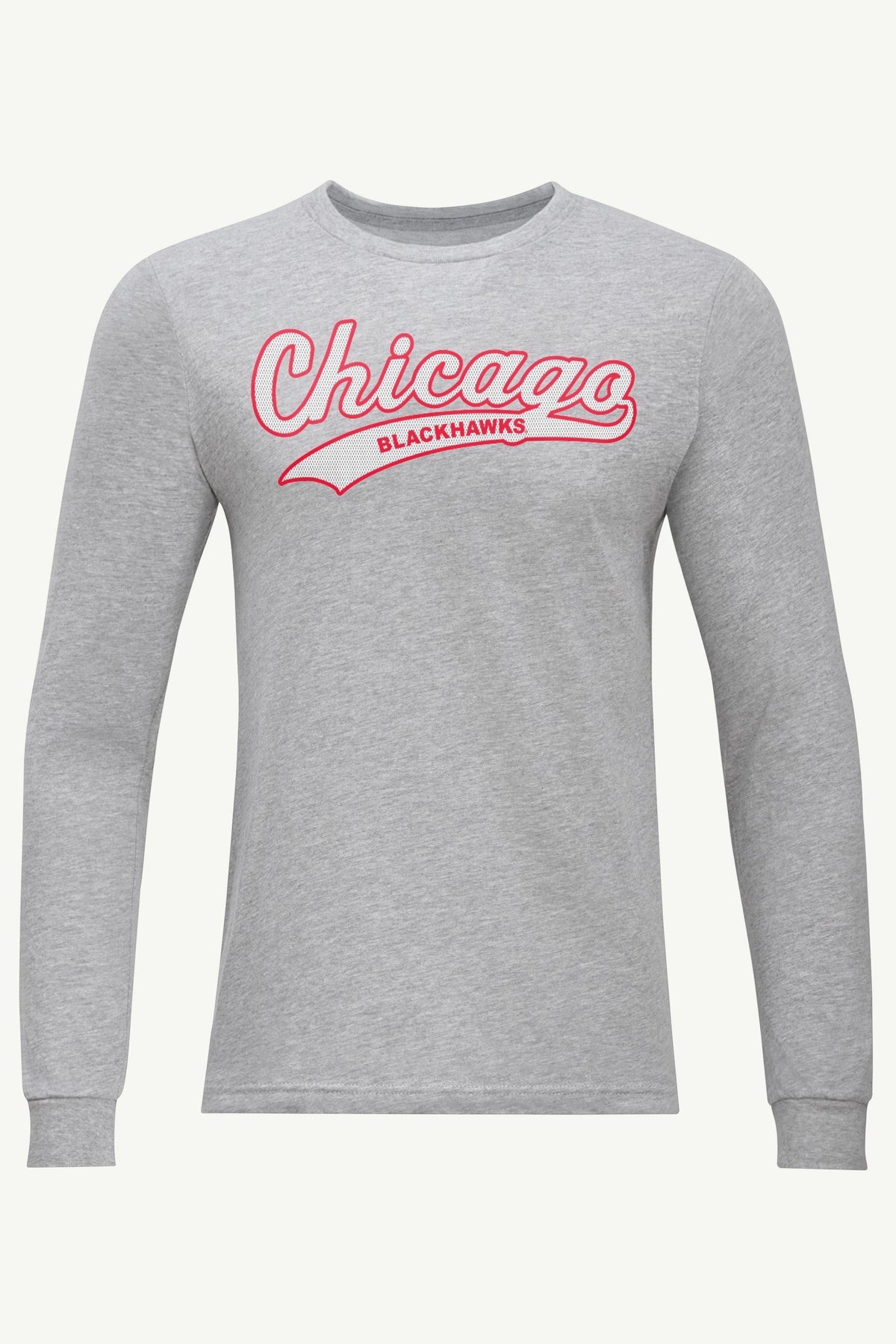 MENS CHICAGO BLACKHAWKS TAILSWEEP LONG SLEEVE T SHIRT - Heather Grey