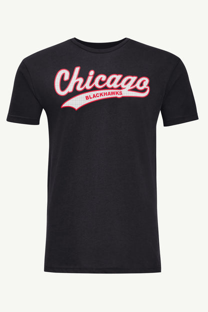 MENS CHICAGO BLACKHAWKS TAILSWEEP T SHIRT - Black