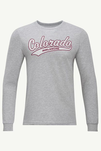 MENS COLORADO AVALANCHE TAILSWEEP LONG SLEEVE T SHIRT - Heather Grey