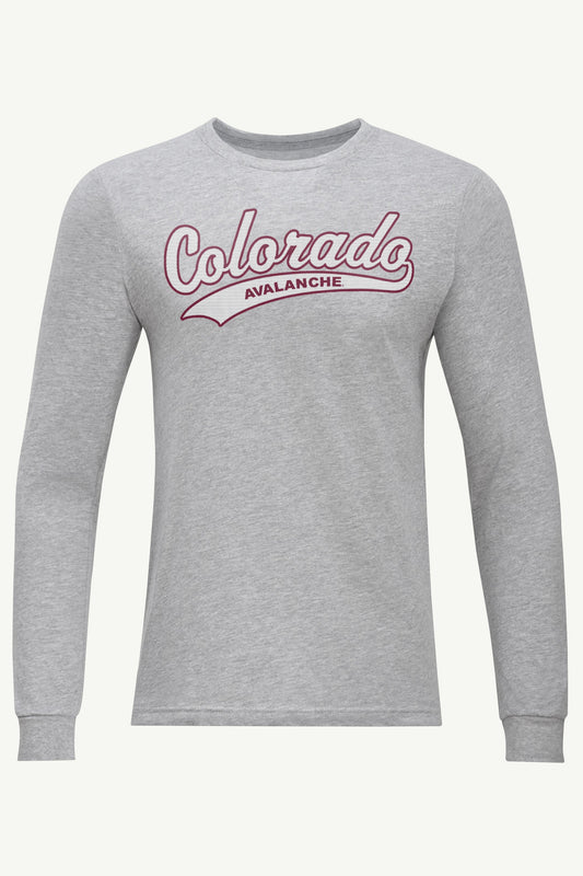 MENS COLORADO AVALANCHE TAILSWEEP LONG SLEEVE T SHIRT - Heather Grey