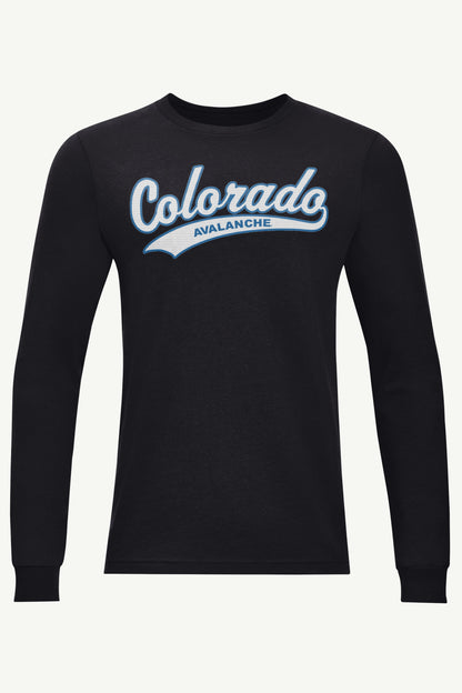 MENS COLORADO AVALANCHE TAILSWEEP LONG SLEEVE T SHIRT - Black