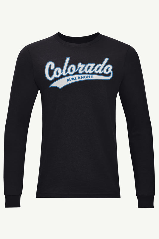 MENS COLORADO AVALANCHE TAILSWEEP LONG SLEEVE T SHIRT - Black