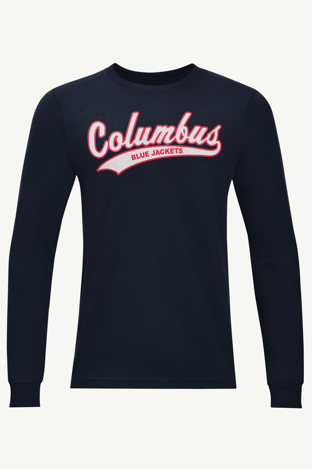 MENS COLUMBUS BLUE JACKETS TAILSWEEP LONG SLEEVE T SHIRT - Navy