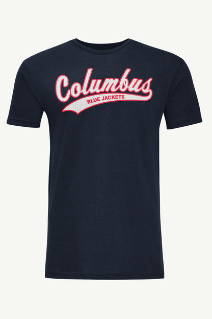 MENS COLUMBUS BLUE JACKETS TAILSWEEP T SHIRT - Navy