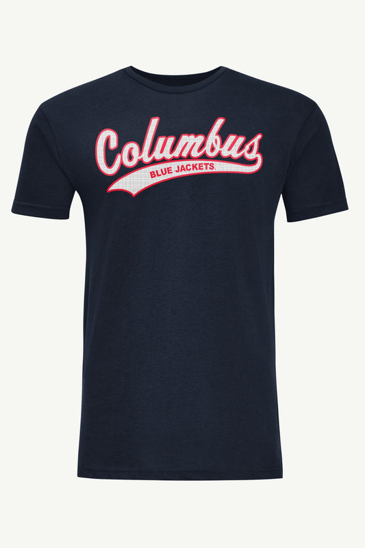 MENS COLUMBUS BLUE JACKETS TAILSWEEP T SHIRT - Navy