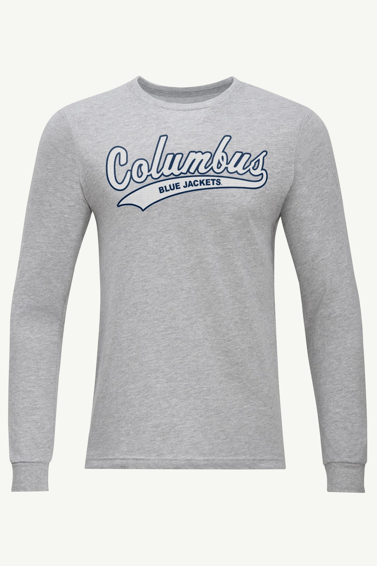 MENS COLUMBUS BLUE JACKETS TAILSWEEP LONG SLEEVE T SHIRT - Heather Grey