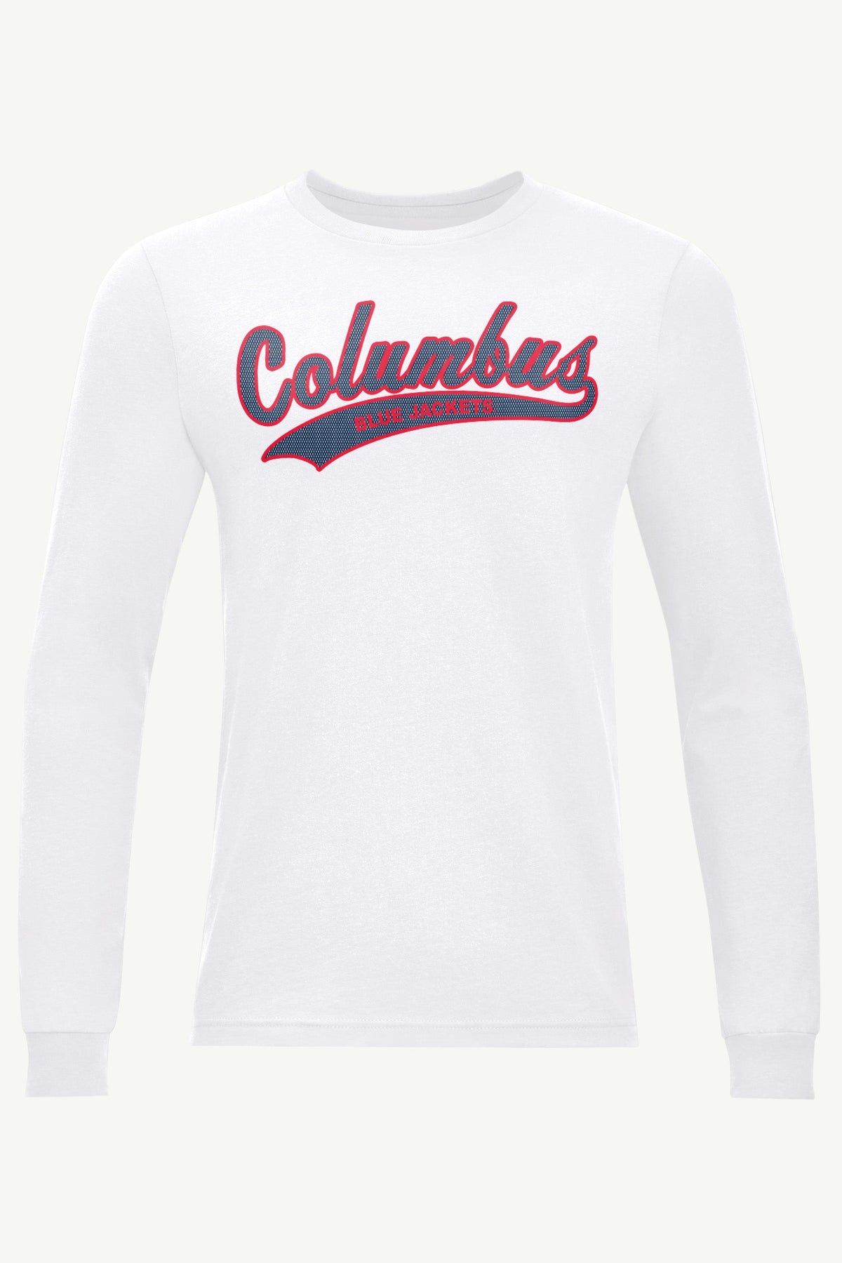 MENS COLUMBUS BLUE JACKETS TAILSWEEP LONG SLEEVE T SHIRT - White