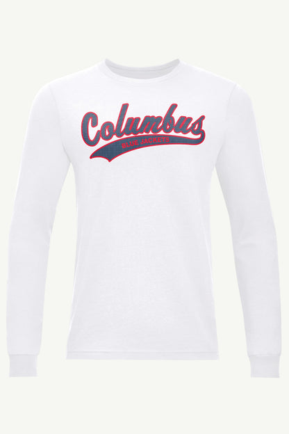 MENS COLUMBUS BLUE JACKETS TAILSWEEP LONG SLEEVE T SHIRT - White