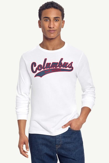 MENS COLUMBUS BLUE JACKETS TAILSWEEP LONG SLEEVE T SHIRT - White