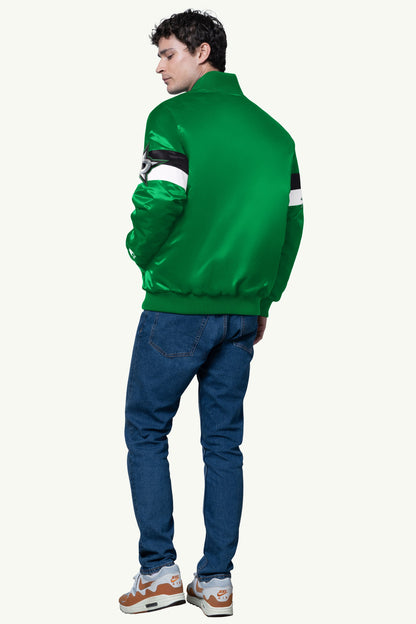 MENS DALLAS STARS TRIPLE OPTION SATIN VARSITY JACKET - Starter