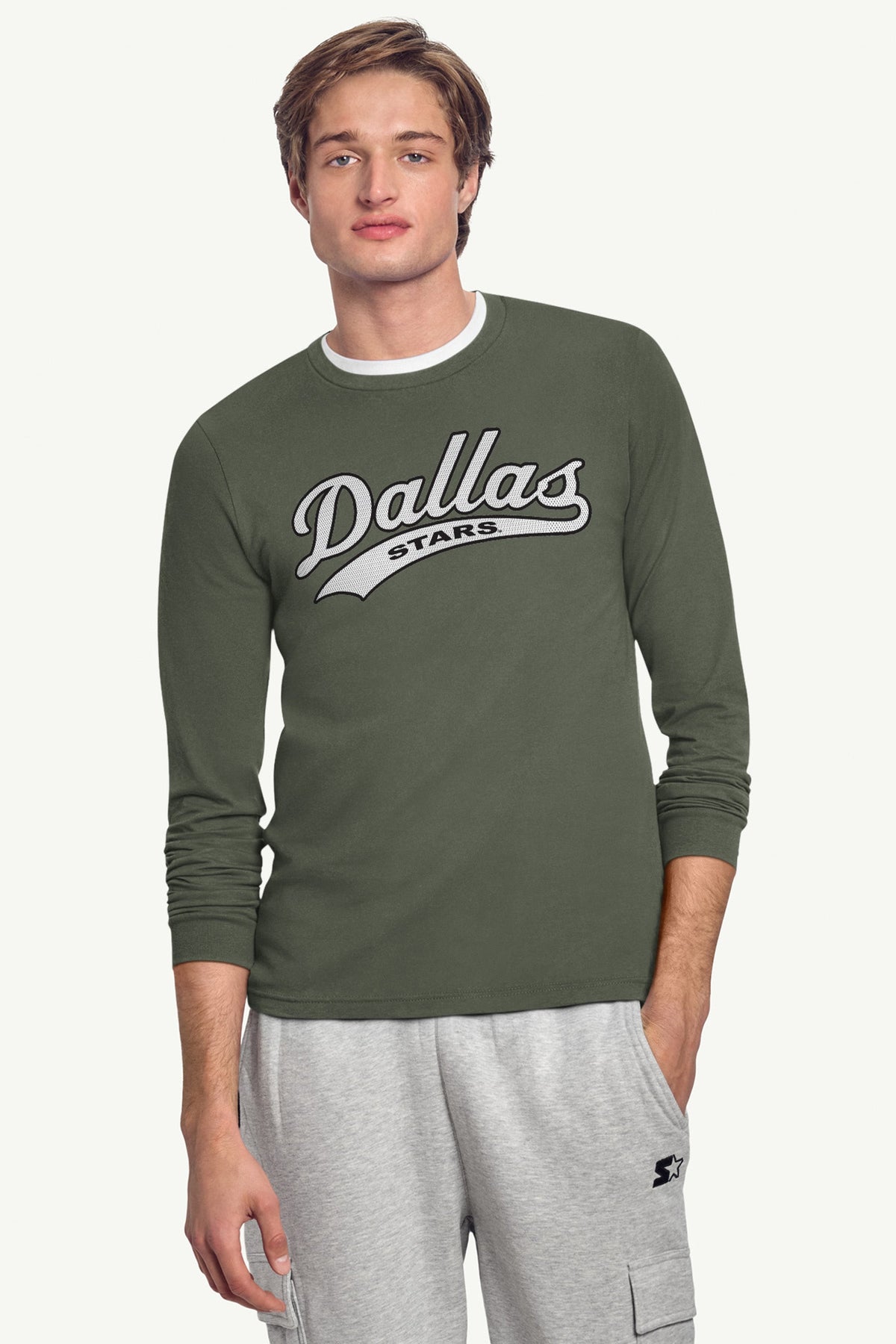 MENS DALLAS STARS TAILSWEEP LONG SLEEVE T SHIRT - Green