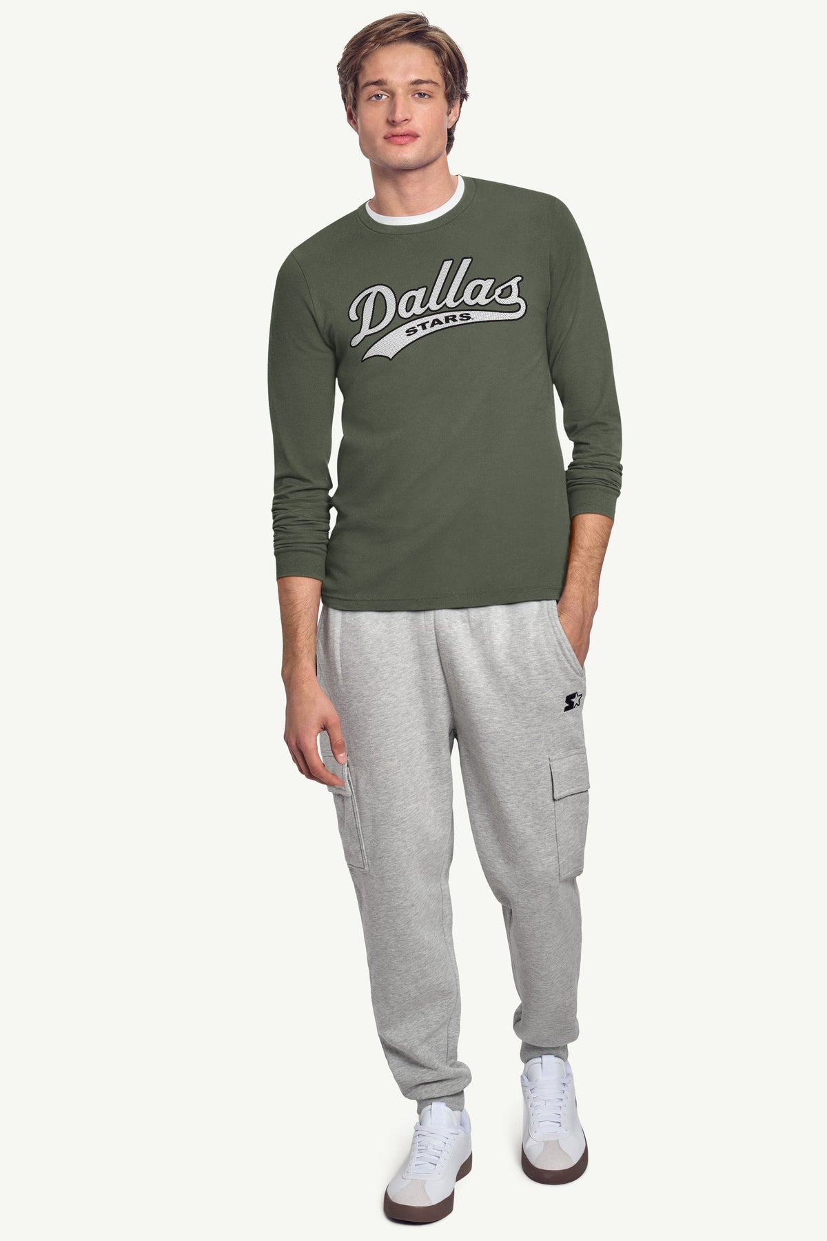 MENS DALLAS STARS TAILSWEEP LONG SLEEVE T SHIRT - Green