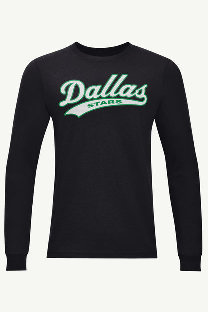 MENS DALLAS STARS TAILSWEEP LONG SLEEVE T SHIRT - Black