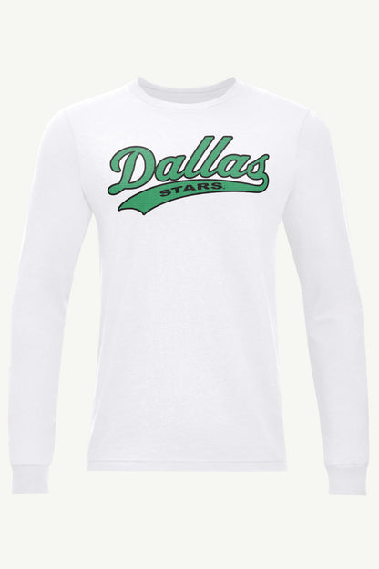 MENS DALLAS STARS TAILSWEEP LONG SLEEVE T SHIRT - White